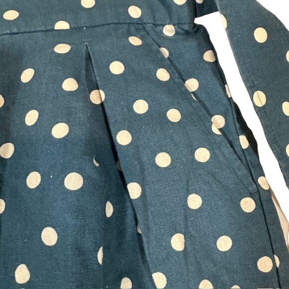 J. Crew Blue & White Polka Dot Linen Blend Belted Dressy Shorts Women Sz 8 - Picture 7 of 10